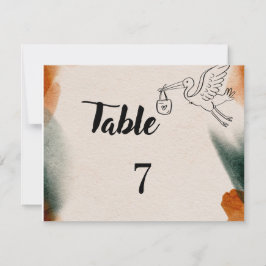 Bearbeitbare Babyshower-Tischnummern | Minimalisti RSVP Karte