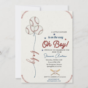 Bearbeitbare Baseball-Baby-Shower-Rookie-Baby-Spri Einladung