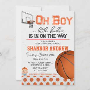 Bearbeitbare Basketball-Baby-Party Einladung