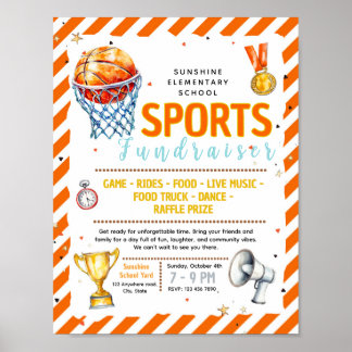 Bearbeitbare Basketball-Spendenflyer Poster