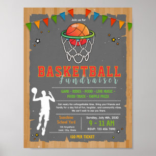 Bearbeitbare Basketball-Spendenflyer Poster