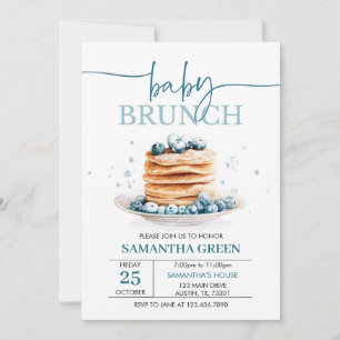 Bearbeitbare Blaubeer-Baby-Brunch-Baby-Shower-Einl Einladung