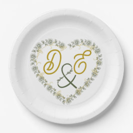 Bearbeitbare Boho neutrale Hochzeitspapierteller Pappteller
