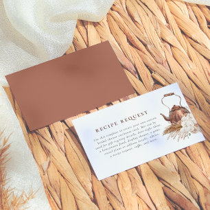 Bearbeitbare Boho-Pampas-Terrakotta-Brautparty Begleitkarte