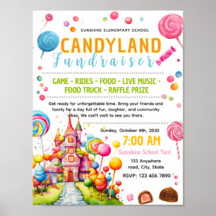 Bearbeitbare Candyland-Spendenflyer Poster