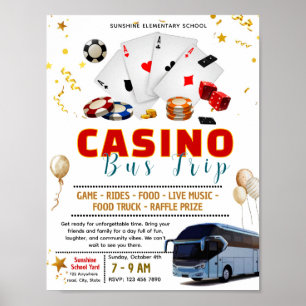 Bearbeitbare Casino-Busausflugsvorlage Poster
