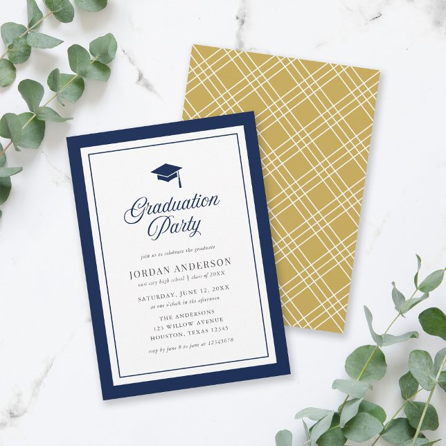 Bearbeitbare Color Mortarboard Script Graduation P Einladung (Von Creator hochgeladen)