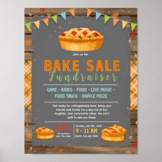 Bearbeitbare Danksagungs-Backverkaufs-Fundraiser-F Poster