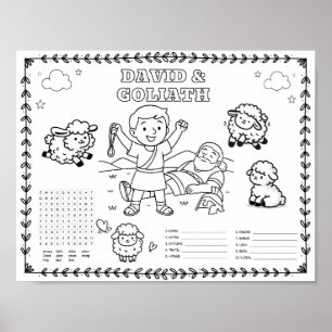 Bearbeitbare David-und-Goliath-Bibel-Malmatte Poster