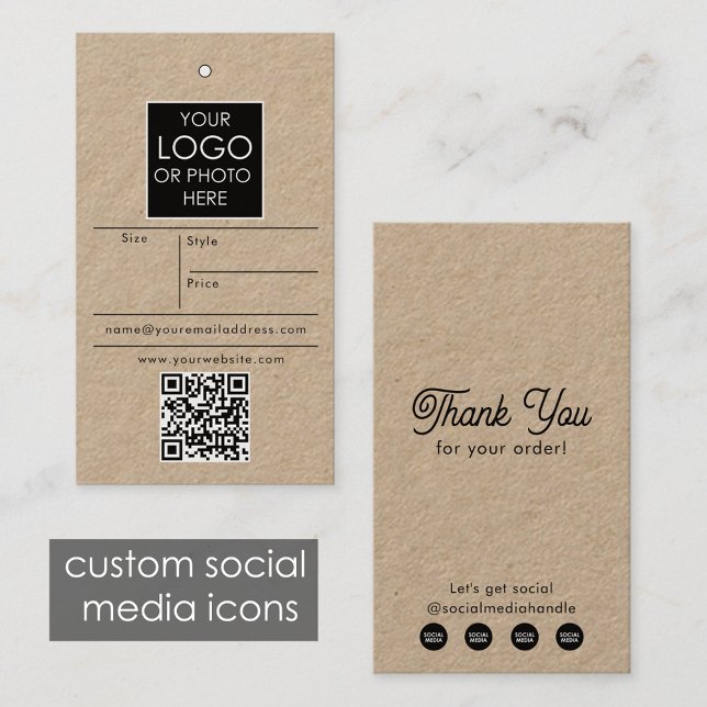 Bearbeitbare Einzelhandelspreismarke Kleiderhaken  Visitenkarte (Editable Retail Price Tag Clothing Swing Tag Kraft)