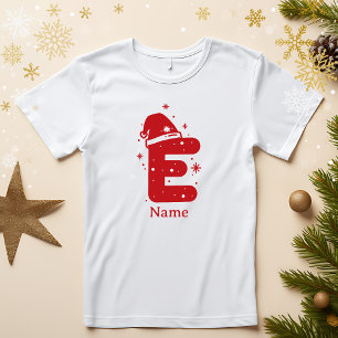 Bearbeitbare Farb-Weihnachts-Monogramm-Benutzernam T-Shirt