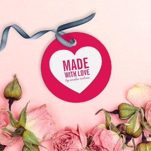 Bearbeitbare Farbe Mit Liebe Hergestellte Weiße He Geschenkanhänger