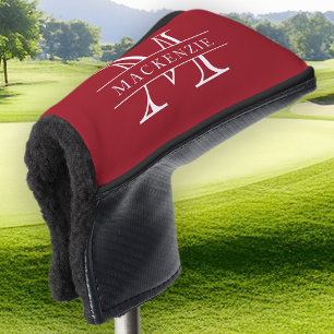 Bearbeitbare Farben Klassische Umrandung Name Mono Golf Headcover