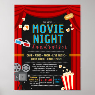 Bearbeitbare Filmabend-Fundraising-Flugblatt Poster