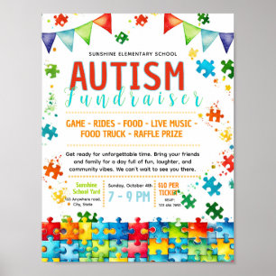 Bearbeitbare Flyer für Autism Awareness-Fundraisin Poster