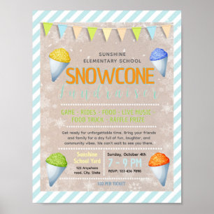 Bearbeitbare Flyer für Schneekegel-Spendenaktion Poster