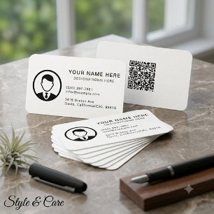 Bearbeitbare Foto- & QR-Code-Professionell Visitenkarte