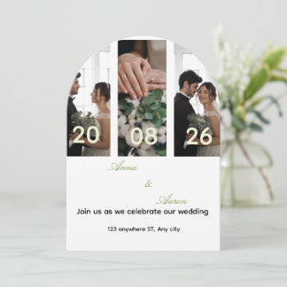 Bearbeitbare Fotocollage Save The Date Hochzeit Einladung