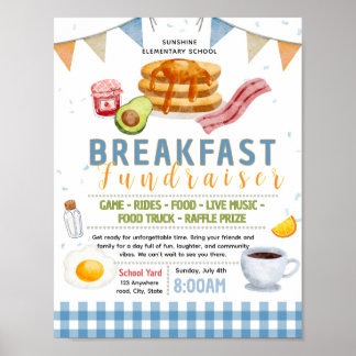 Bearbeitbare Frühstücks-Fundraising-Flugblatt Poster