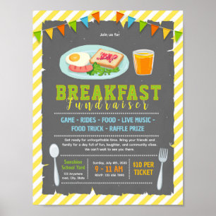 Bearbeitbare Frühstücks-Fundraising-Flugblatt Poster