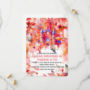 Bearbeitbare Für immer eine Prinzessin 4. Geburtst Save The Date