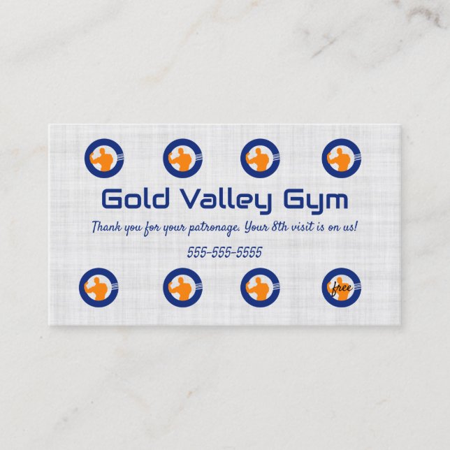 Bearbeitbare Gym Loyalty Rewards-Karte Treuekarte (Vorderseite)