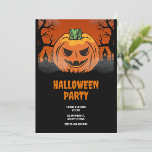 Bearbeitbare Halloween-Einladung, Halloween-Party  Einladung