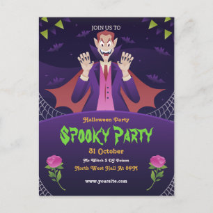Bearbeitbare Halloween-Einladung, Halloween-Party  Postkarte