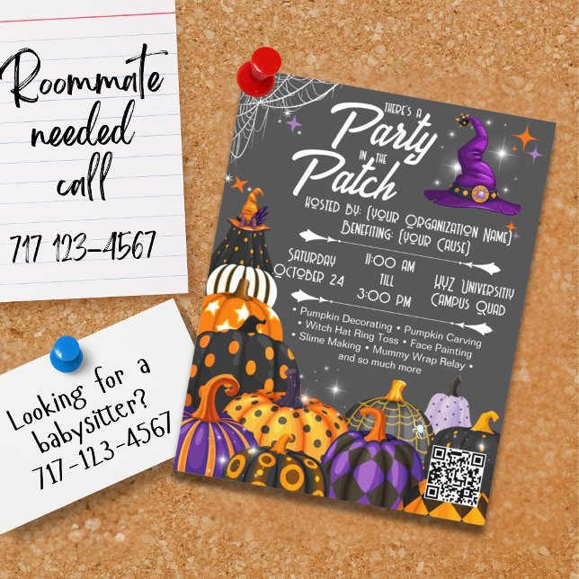 Bearbeitbare Halloween-Fundraiser-Flugblatt mit QR Flyer (Von Creator hochgeladen)