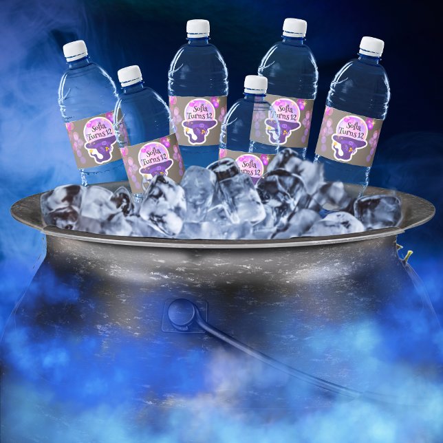 Bearbeitbare Halloween-Geburtstags-Wasserflaschen- (Von Creator hochgeladen)