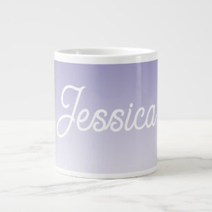 (Bearbeitbare) Helllila-Farb-Ombre und Ihr Text Jumbo-Tasse