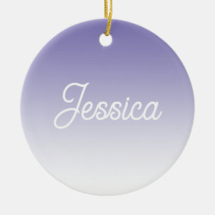 (Bearbeitbare) Helllila-Farb-Ombre und Ihr Text Keramik Ornament