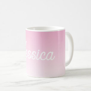 (Bearbeitbare) Hellrosa-Farb-Ombre und Ihr Text Kaffeetasse