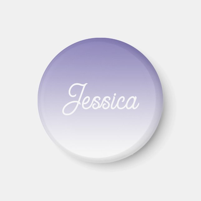 (Bearbeitbare) Hellviolette Ombre-Farbe & Ihr Text Magnet (Vorne)