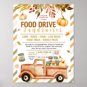 Bearbeitbare Herbst-Food-Drive-Flugblatt Poster