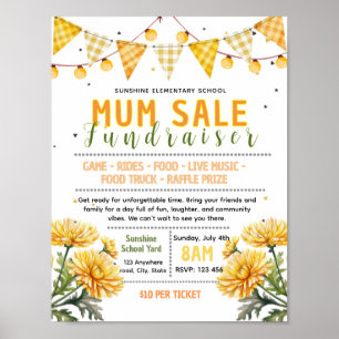 Bearbeitbare Herbst-Mumien-Verkaufs-Fundraising-Fl Poster