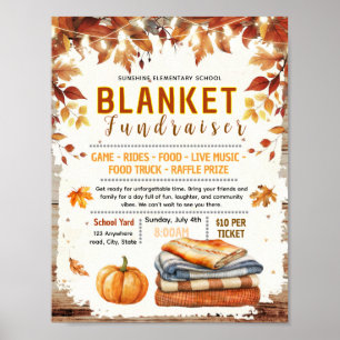 Bearbeitbare Herbstdecken-Aktion Fundraiser-Flugbl Poster