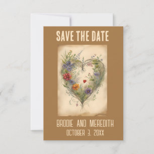 Bearbeitbare Herzen Ranken und Blumen Romantisch Save The Date