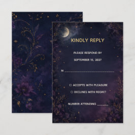 Bearbeitbare himmlische gotische Hochzeits-RSVP-An RSVP Karte