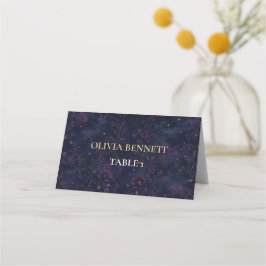 Bearbeitbare himmlische gotische Hochzeitsplatzkar Platzkarte