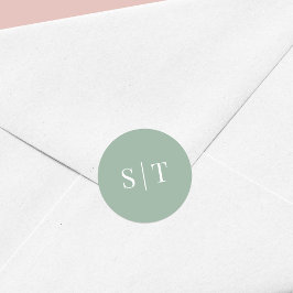 Bearbeitbare Hintergrundfarbe Hochzeitsmonogramm Runder Aufkleber