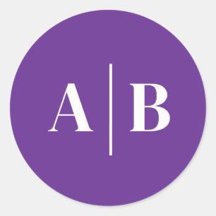 Bearbeitbare Hintergrundfarbe Hochzeitsmonogramm Runder Aufkleber