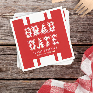 Bearbeitbare Hintergrundfarbe Universitätsabsolven Serviette