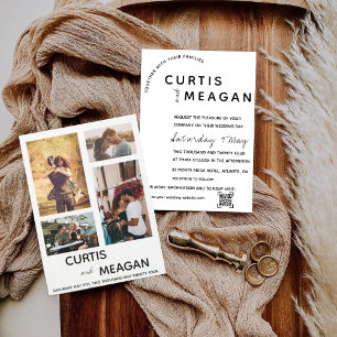 Bearbeitbare Hochzeitseinladung mit Fotocollage Einladung