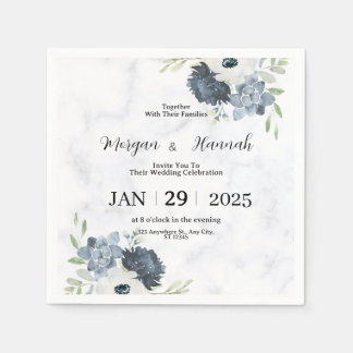 Bearbeitbare Hochzeitseinladungen Serviette