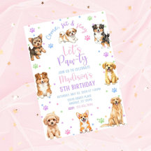 Bearbeitbare Hunde-Geburtstagseinladung-Hunde-Gebu