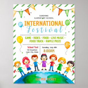 Bearbeitbare internationale Schulveranstaltungsfly Poster