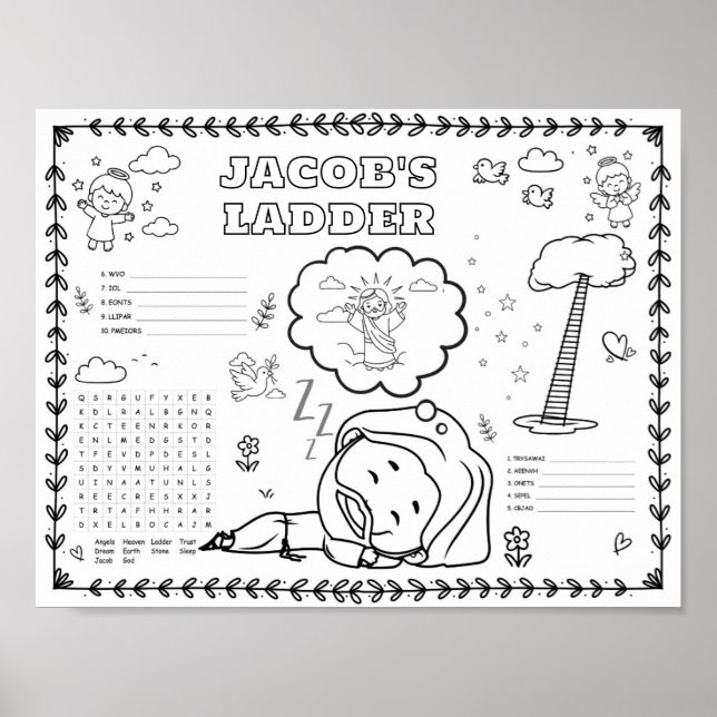 Bearbeitbare Jacob-Leiter-Farbmatte  Poster (Vorne)