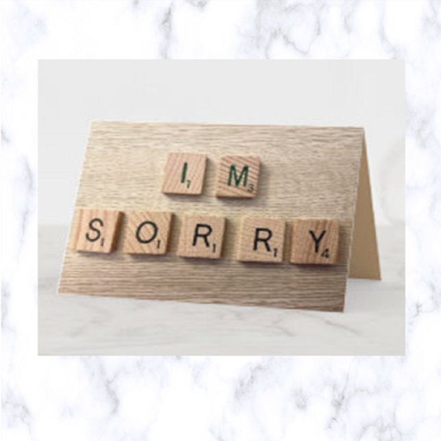 Bearbeitbare Letter Tiles Sorry Apology Card Karte (Von Creator hochgeladen)