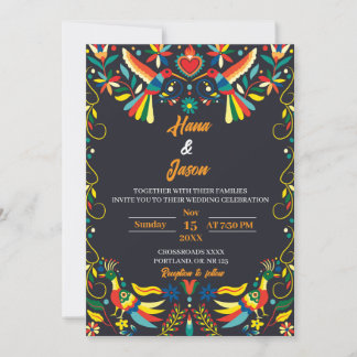 Bearbeitbare mexikanische Hochzeitseinladung 4 Einladung